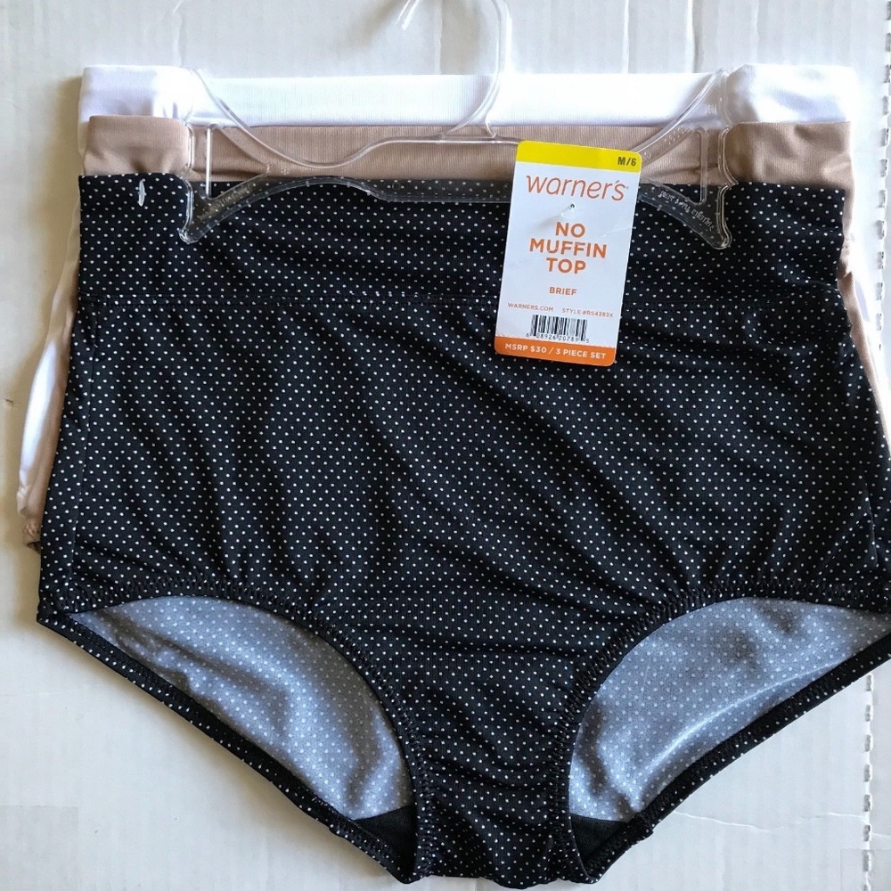 Warner's  No Muffin Top Panties Full Briefs S M 2X